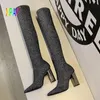 Les bas d'hiver étirent de nouvelles bottes sexy chaussettes de la mode féminine hautes talons de fête à la cuisse xl 35-42 376 78