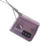블링 투명 신분증 카드 홀더 지갑 PVC 접이식 끈 짧은 지갑 패션 여성 소녀 반짝이 명함 케이스 지갑