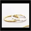 Band ringar smycken s925 sterling set med glas sier ring enkel mode för kvinnor män valentin dag gåvor dropp leverans 2021 cm9tk