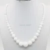 목걸이 귀걸이 세트 6-14mm Tridacna Tower Earring Set White Chain Lucky Natural Stone Round Beads Fashion Jewelry Gifts Ornaments