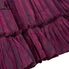 Мода взлетно-посадочной полосы дизайнера лето мини-платье женщин V-образным вырезом фонарь рукава твердой фиолетовый рюфли короткая линия 210522