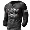 European and American Men's Hoodies & Sweatshirts fashion casual V-neck long-sleeved T-shirt digital printing personality cool