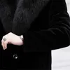 Мужские шерстяные смеси осень и зимние модные куртки имитация норки плюс бархатный густой теплый средний старший куртку