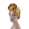 Etniska Kläder Afrikanska Klänningar För Kvinnor Traditionell Tryckt Satin Lining Headscarf Hat Mode Bröllopskläder Sommar 2022