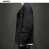 Jaqueta homens chegada casual preto bege algodão zíper jaqueta s casacos moda menino outwear primavera e outono 210528