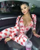 14 colori Donne Nightwear Playsuit Workout Button Skinny Hot Stampa a maniche lunghe Tute con scollo a V Collo a V Onesies Donna Plus Size Pagliaccetti DHL