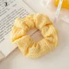 Waffle Cream Scrunchies Сплошное цветовое сращивание корейских волос для волос кольцо вязаные волосы Симпатичные эластичные волосы и аксессуары для волос