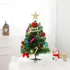 زينة عيد الميلاد 1 مجموعة 50 سم شجرة مصغرة تقليدية مع أضواء PVC أبدية طاولة الصنوبر الصغيرة