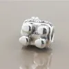 925 Sterling Silver Chinese Lion New Year Bead With Clear Crystal Passar European Pandora Style Charm Armband