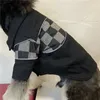 Splice Pet Coat Denim Ceket Ekose Baskı Evcil Giyim Köpek Giyim Trendy Bulldog Schnauzer Köpekler Ceketler Giyim