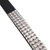 Belva a rivetta per rivetti di moda piramidica lucida con cintura per menzogne punk rock con fibbia per spillo 210310