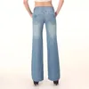 Vintage kvinnlig elegant bred benflare jeans för kvinnor hög midja kvinnor vackra mode jeans plus storlek rak jeans kvinna 210412