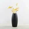 Keramik-Büro- und Heimdekoration im europäischen Stil, Weinschrank, Desktop, einfache getrocknete Blumen, schwarze Vase