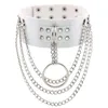 Chokers 2021 Punk White Pu läderhalsband för kvinnor Round Spike Rivet Studded Necklace Body Sexig krage Party Gifts smycken