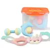 Meibeile Infant Toddler Soft Teether Musical Toy Set Hand Ring Bell Juguete Baby Rattles For Kids Early Intelligence Development C310p