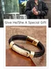 Mode Zirkonia Pflastern Einstellung Brief Armband Für Frauen Männer Edelstahl Magnetische Verschluss Geflochtene Leder Luxus Armreifen