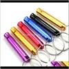 Porte-clés Mode Aessoriesmix Couleurs Mini Alliage d'aluminium Sifflet Porte-clés pour la sécurité de survie d'urgence en plein air Porte-clés Sport Camping Hunti