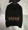 Plein Bear Marka Sıcak Kalın Sweatshirt Hip-Hop Gevşek Kişilik Kişilik Kafatası Kazak Rhinestone Lüks Erkek Hoodie 81447