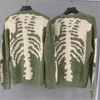 Loose Kapital Skelett Bone Printing Sweater Män Kvinna 1: 1 Högkvalitativ Crewneck Vintage Green Sweatshirts Mäns Tröjor