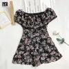 LY VAREY LIN Summer Women Sweet Embroidery High Waist Wide Leg Jumpsuit Casual Straight Collar Floral Chiffon Jumpsuits Shorts 210526