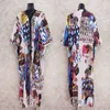Boho Print Yarım Kollu Elbise Yaz Plaj Giymek Uzun Kimono Artı Boyutu Kadın Giysileri Seksi V Yaka Bayan Gevşek Elbiseler N796 210608