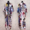 Boho print halve mouw jurk zomer strand dragen lange kimono plus size vrouwen kleding sexy v-hals dame losse jurken N796 210608