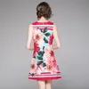 ファッションデザイナー夏のショートドレス女性ノースリーブ花柄プリントサンドレスレディースエレガントなタンクミニドレス210518