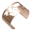 Carte du monde découpée manchette bracelet bracelet voyage paix bijoux en acier inoxydable 35 mm de large gravure laser finement poli cercle angle Q0720