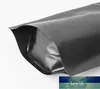 Återupptagbar 100PCs Matte Black Aluminium Folie Zip Lock Bag Party Snack Julklappar Pet Food Choklad Förpackning Påsar Fabrikspris Expert Design Kvalitet