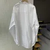 Белые элегантные рубашки для женщин стойки воротник с длинным рукавом асимметричные прямые блузки женские весенние мода одежда 210531