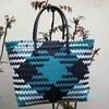 Summer plastic tote waterproof woven beach bag