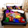 Ensembles de literie enfants mignon dessin animé ensemble avec taie d'oreiller couette 2/3 pièces housse de couette pour enfants literie lit impression maison Textile décor