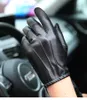 Gants longs en cuir PU noir pour hommes