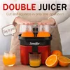 Snabb dubbel juicer 90W elektrisk citron orange färsk juicer med anti-droppventil citrus frukter squeezer hushåll 220V sonifer h1103