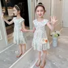 2021 ragazze di estate piccola principessa con maniche volanti stampa abito carino neonate senza maniche abiti casual abbigliamento per bambini top Q0716