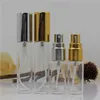 MINI 5ML 10ml metal Aluminum Empty Glass Perfume Refillable Bottle Spray Atomizers Bottles