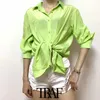TRAF女性ファッションブライトカラー緩い非対称のブラウス