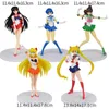 5pcsset 18cm Tsukino Usagi Action Figurer Anime Figure Toy Collection PVC Model Desktop Decor Toys for Children Surprise Gift 240308