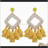 & Chandelier Jewelry Drop Delivery 2021 Trendy Personality Tassel Crochet St Rhombus Bohemian Delicate Dangle Earrings 1Um3V