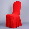 Chaise jupe couverture mariage Banquet chaise protecteur housse décor jupe plissée Style chaise couvre élastique Spandex RRF12051