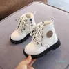 Höst / Vinter Barn Stövlar Boys Flickor Läder Martin Stövlar Plush Fashion Vattentät Non-Slip Varma Kids Boots Skor 21-30