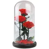 Eeuwige bloemen gedroogd bewaard gebleven verse bloem live rose glas e geschenkdoos decoratieve krans1