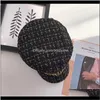 Chapeaux Casquettes Chapeaux, Foulards Gants Mode Aessories Drop Delivery 2021 Automne Hiver Chaîne Laine Pour Femmes Femme Plat Armée Salior Chapeau Fille Lad