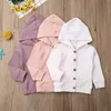 0-24M Spring Autumn born Baby Girls Clothing Knitted Long Sleeve Coat Jacket Outwear Solid Ribbed Tops Clothes 210515