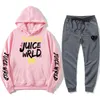 Juice Wrld Set Men two Pieces Sets Tracksuit Hoodie And Dark Grey Pant X0610