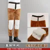 Erkek Pantolon Polar Siyah PU Deri Kış Cam Düz Lokomotif Sıcak Erkekler 45kg-100kg İnsanlar için Uygun