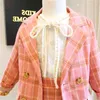 Herfst aankomst meisjes mode roze pak kinderen 2 stuks sets jas + rok kinderkleding 210528
