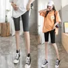 626# Summer Thin Maternity Half Legging High Waist Belly Underpants Clothes for Pregnant Women Cool Pregnancy Shorts Bottoms 210918