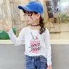 T-shirts For Girls Floral Pattern Tshirt Girl Letter Kids T Shirt Casual Style Clothing 6 8 10 12 14 210528