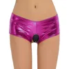 Sexy Latex Shorts Women Open Crotch Underwear Pants Clubwear Panties Leather Bodycon Elastic Costume Tanga Erotic Women's238u
